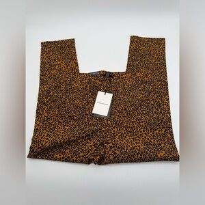 Women’s WHO WHAT WEAR Cropped High Rise/Stretch Cheetah Capri Pant Sz 14 NWT